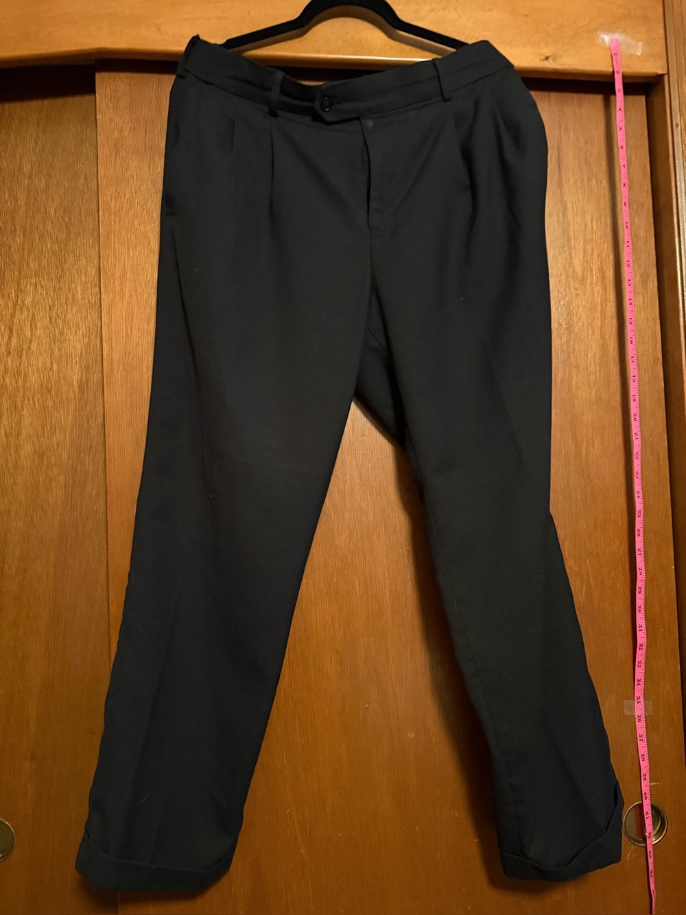Stafford Men’s Cuffed Slacks Black Size 36x30